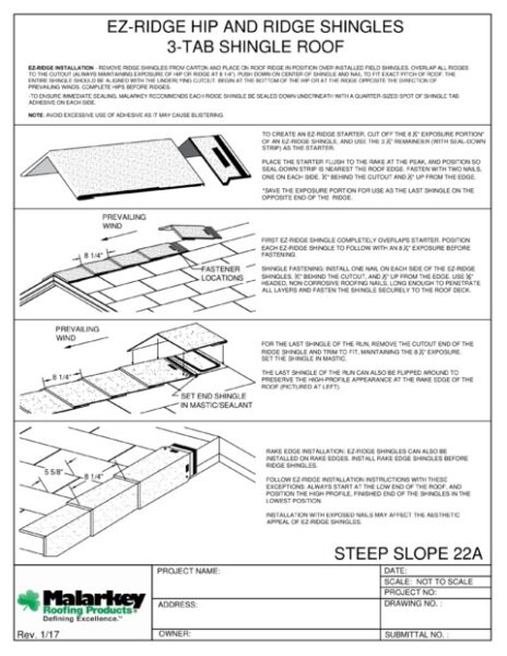 SS22A: EZ-Ridge Hip Ridge 3 Tab Shingle Roof PDF