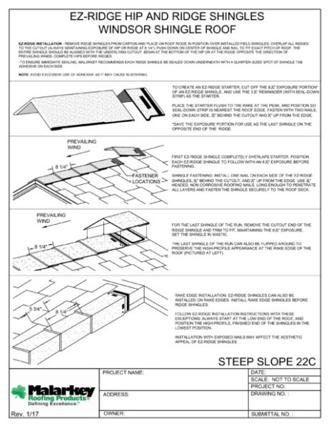 SS22C: EZ-Ridge Hip Ridge Windsor Shingle Roof PDF