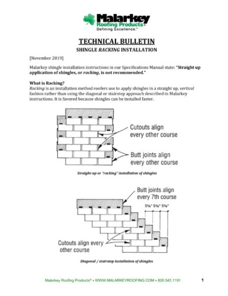 Technical Bulletin: Shingle Racking Installation