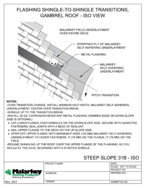 SS31B: Flashing Shingle-to-Shingle Transitions, Gambrel Roof, ISO View PDF