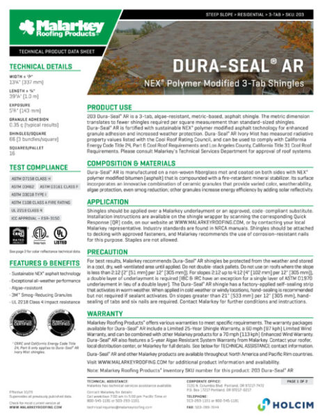 Dura-Seal AR (Discontinued) Tech Data