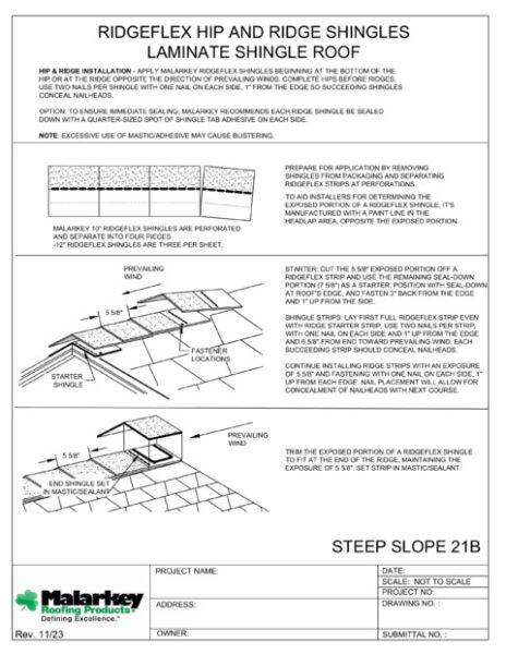 SS21B: Ridgeflex Hip Ridge Laminate Shingle Roof PDF