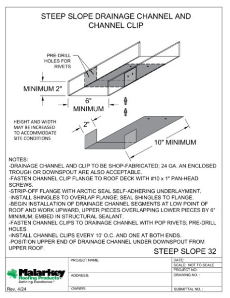 SS32: Steep Slope Drainage Channel and Channel Clip PDF