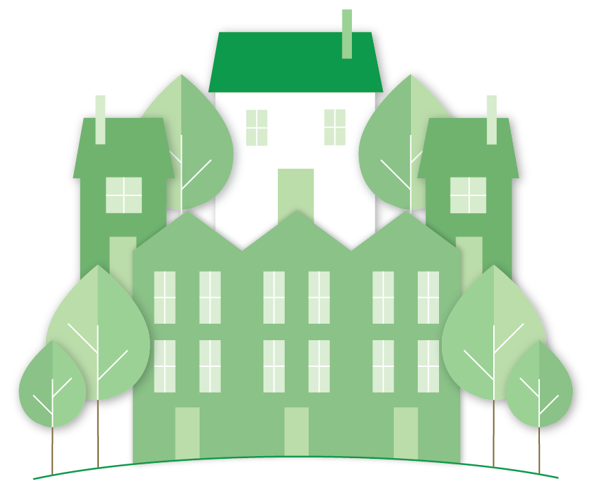 Illustration of multiple buildings
