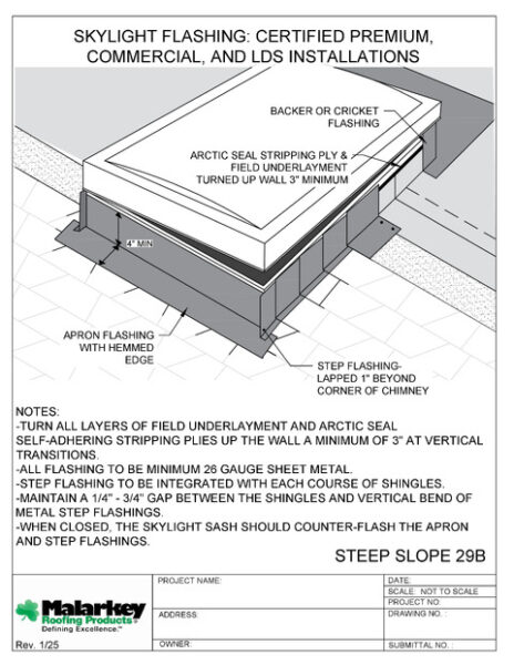 SS29B: Skylight Flashing: Certified Premium, Commercial, and LDS Installations PDF