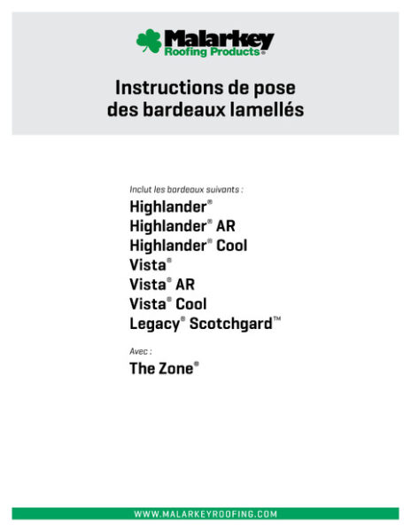 Instructions de Pose des Bardeaux Lamellés (Francais)