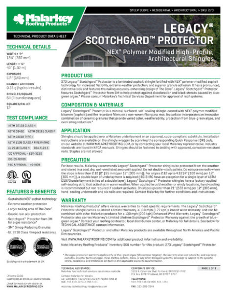 Legacy Scotchgard Tech Data