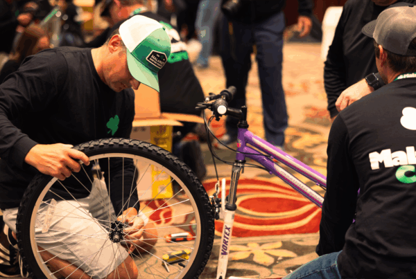 Foster Love bike built volunteer event with Malarkey Roofing