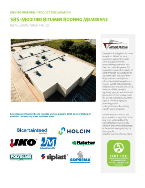 ARMA SBS-Modified Bitumen Roofing Membrane EPD - Torch Applied