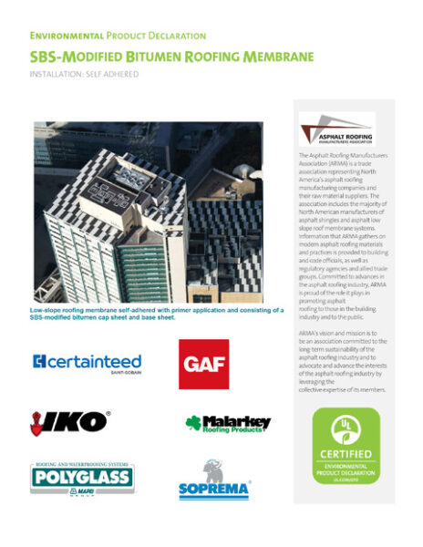 ARMA SBS-Modified Bitumen Roofing Membrane EPD - Self-Adhered