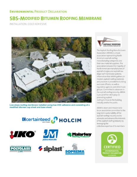 ARMA SBS-Modified Bitumen Roofing Membrane EPD - Cold Adhesive